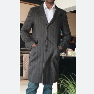 Zara Man Sz XL Striped Trench Coat